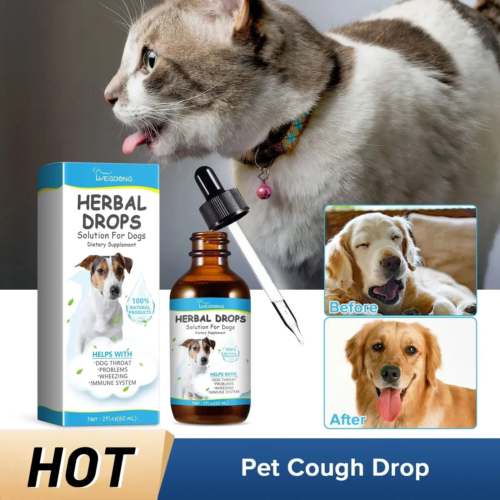 Herbal Pet Cough Drops – Soothing Relief for Dogs & Cats, Supports Throat Health & Immunity