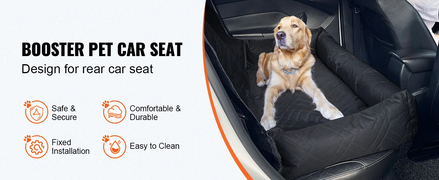 SucceBuy Dog Car Seat – Waterproof Booster Seat & Travel Bed for Medium & Large Dogs