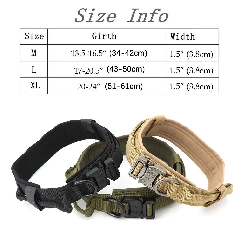 Tactical Dog Collar with Handle – Military Training Collar for Medium & Large Dogs
