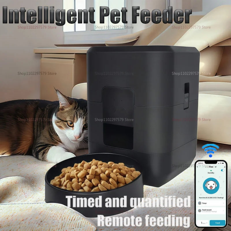 Smart Pet Feeder 2L Automatic WiFi Enabled Cat & Dog Food Dispenser – App Control Auto Feeding System