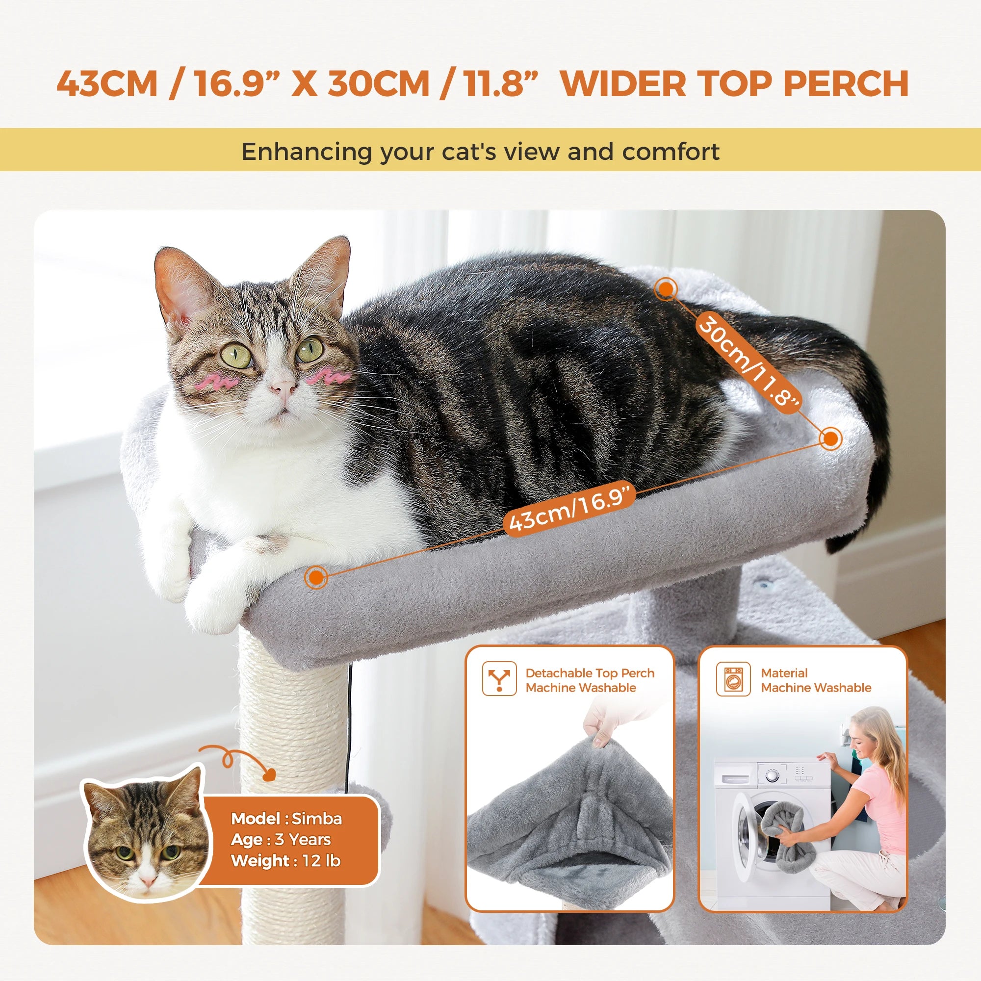 Large Multi-Level Cat Tree – Indoor Cat Tower with Condos, Scratching Pads & Toys
