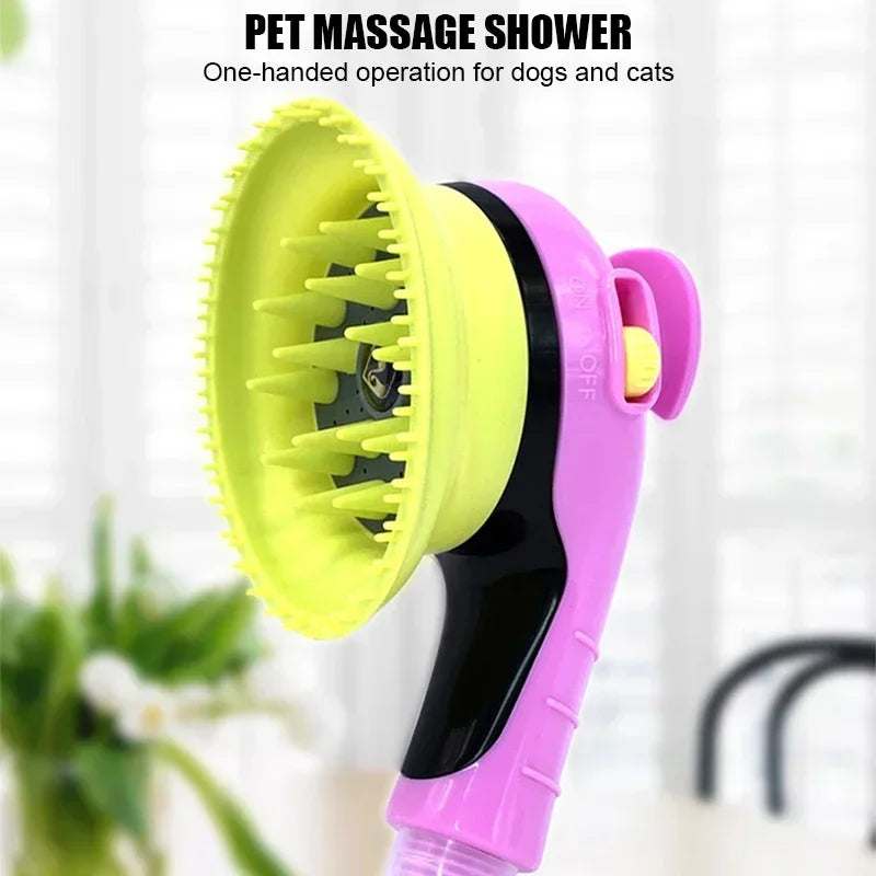 Pet Shower Head Bath Brush – 2-in-1 Dog & Cat Massage Comb with Water Sprinkler for Easy Grooming & Washing