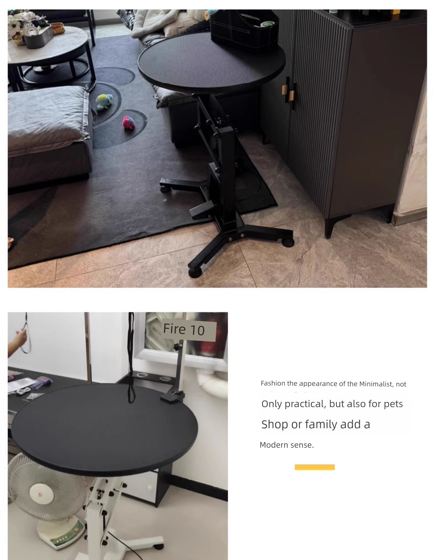 Adjustable Hydraulic Pet Grooming Table – Rotating Round Beauty Table for Small & Medium Dogs & Cats