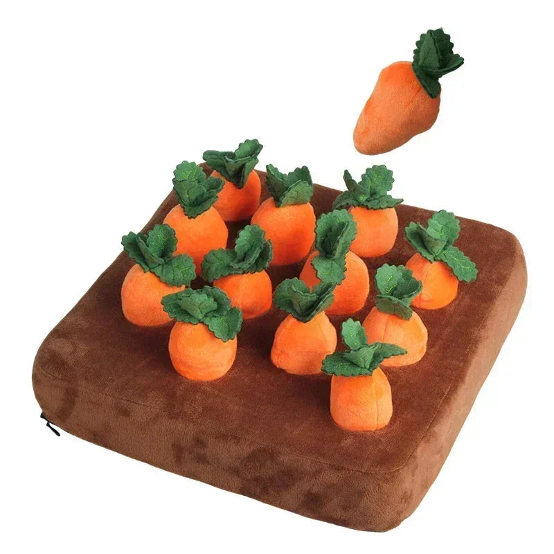 Dog Snuffle Mat – Interactive Plush Carrot Toy & Vegetable Field Puzzle, Training & Enrichment Mat for Dogs