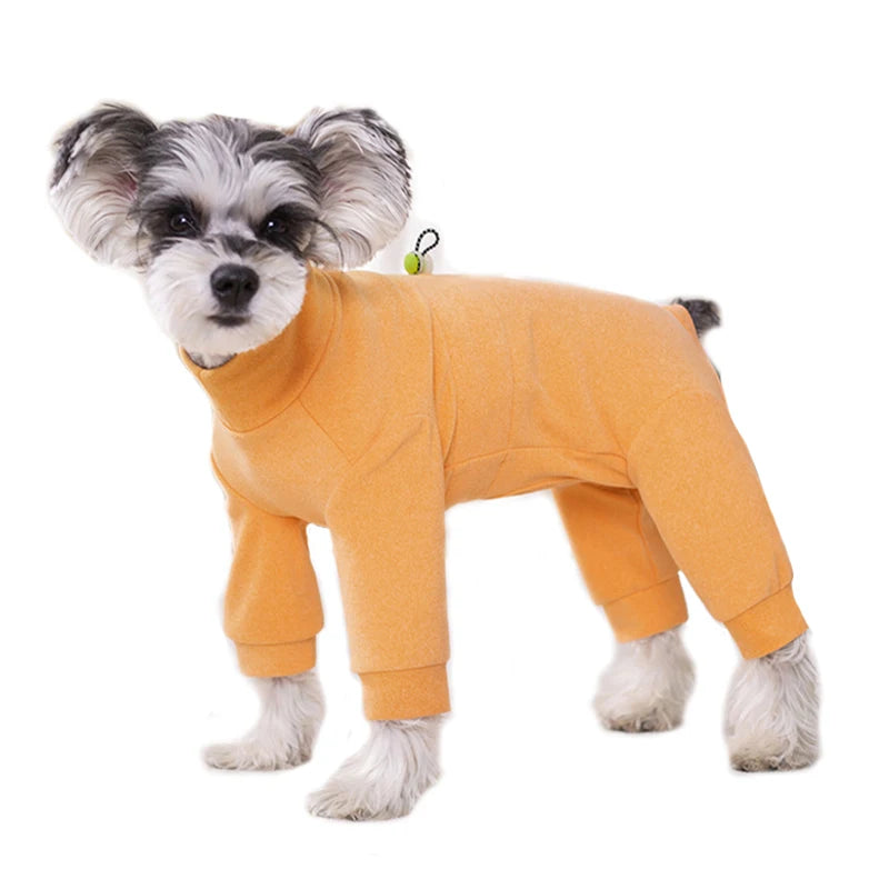 Winter Dog Pajamas – Soft Velvet Warm Jumpsuit for Small Dogs with High Neck