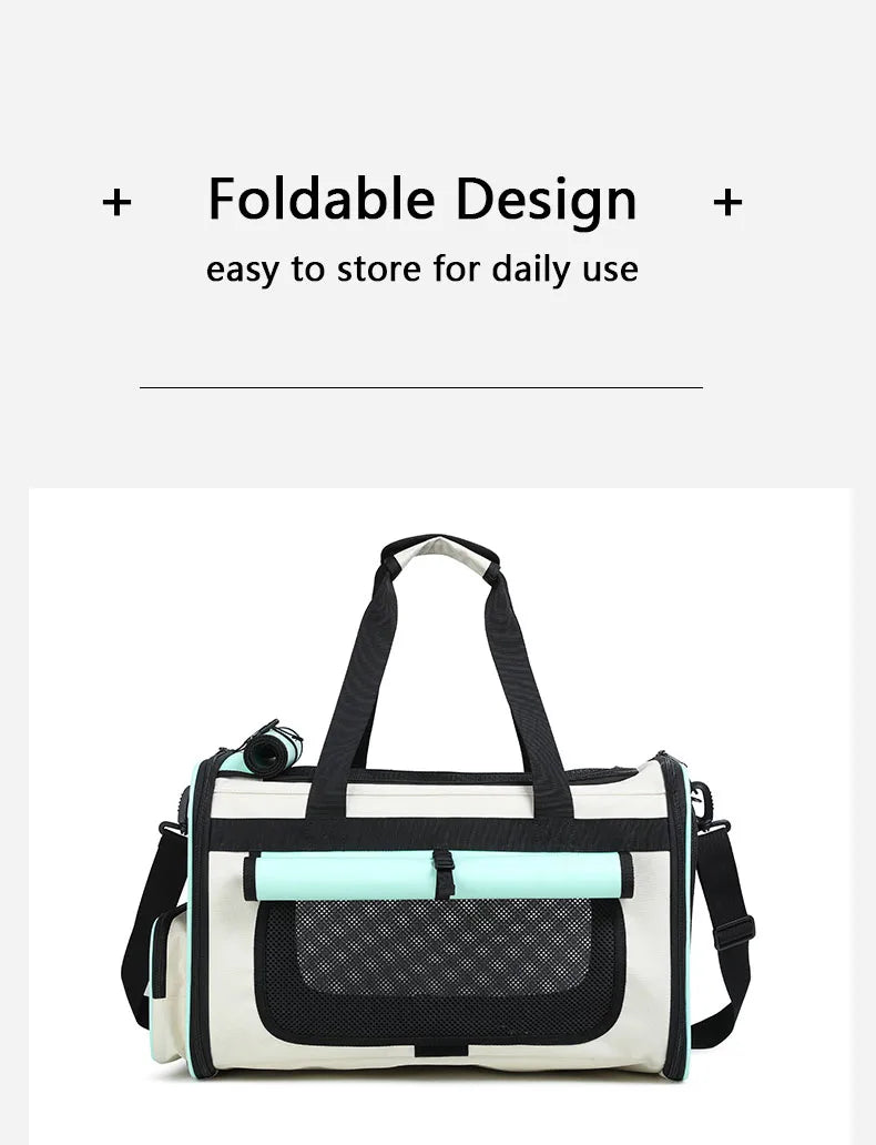 Extra Large Pet Trolley Bag – Foldable Travel Carrier for Cats & Dogs