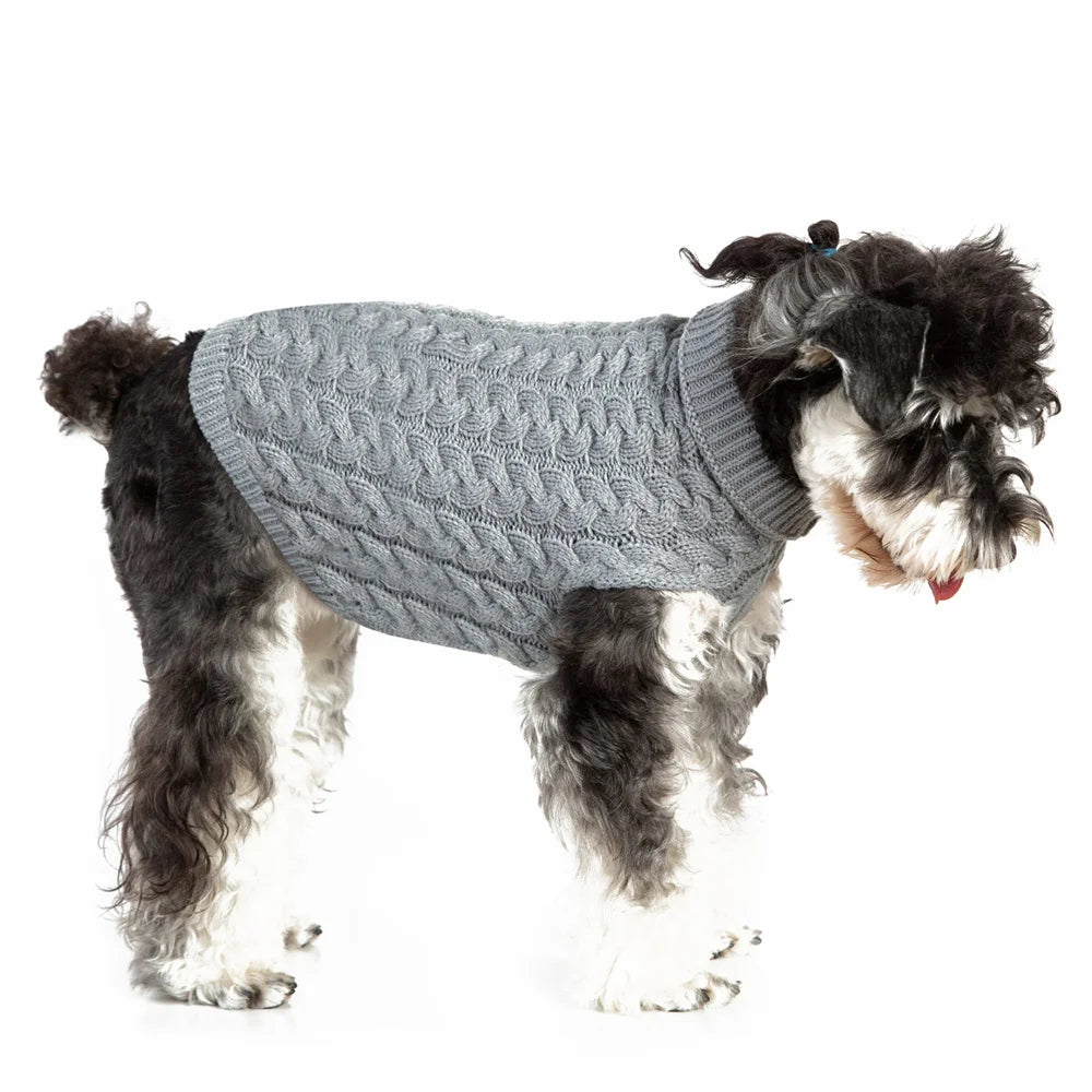 Classic Solid Dog Sweater – Winter Pullover for Small Dogs