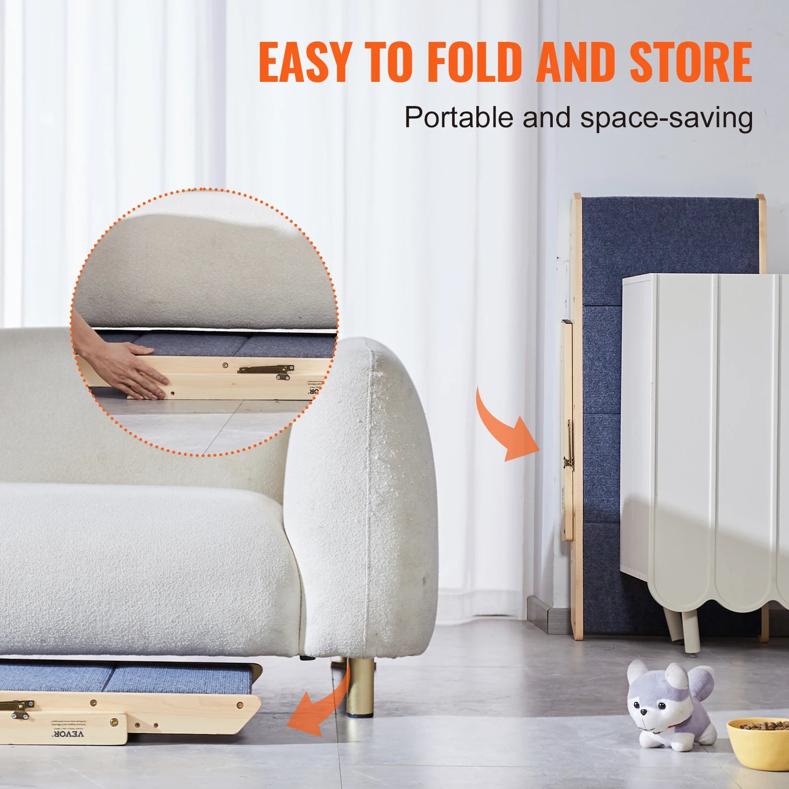 SucceBuy Wooden Pet Steps & Ramp Combo – 2-in-1 Foldable Design for Small to Large Pets