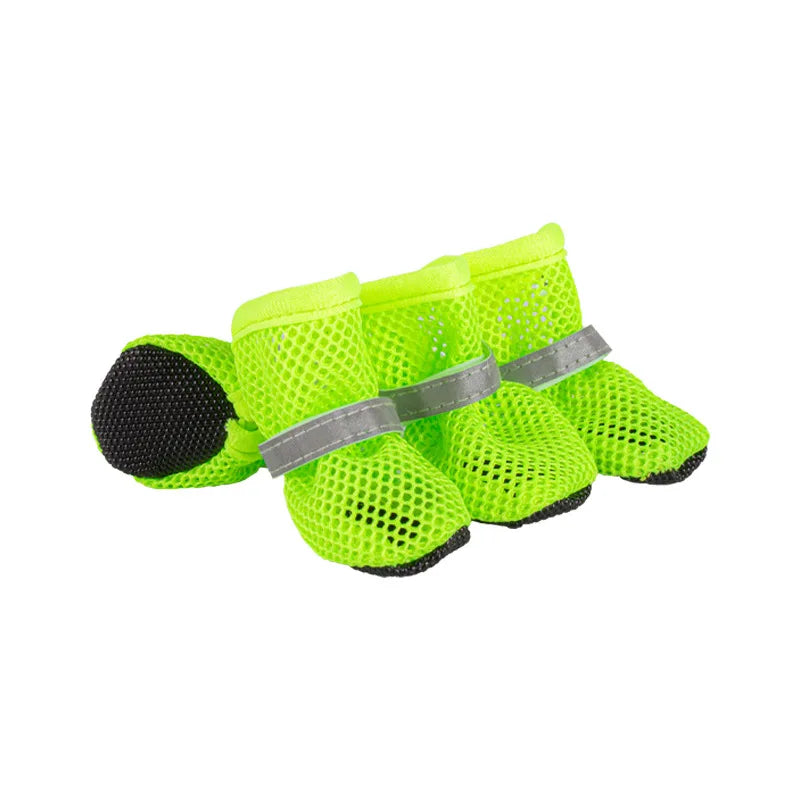 4-Pack Non-Slip Dog Shoes – Breathable, Wear-Resistant Boots for Small & Medium Dogs