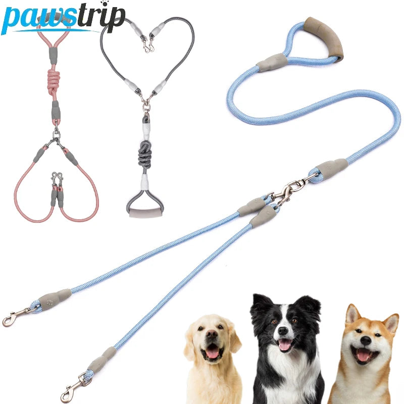 150cm Strong Dual Dog Leash – Soft Handle Pet Leash for Small, Medium & Large Dogs