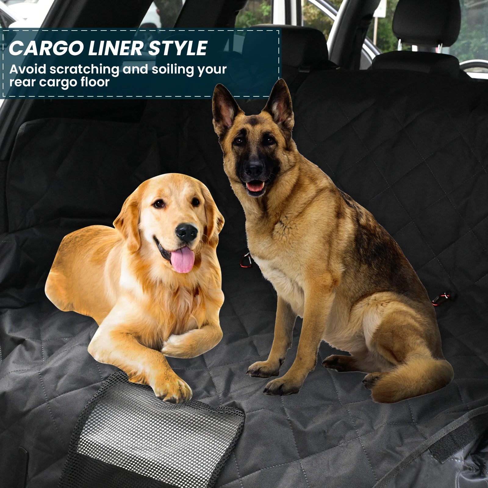 Waterproof Car Dog Rear Seat Cover – Hammock Style Pet Cargo Mat for Travel