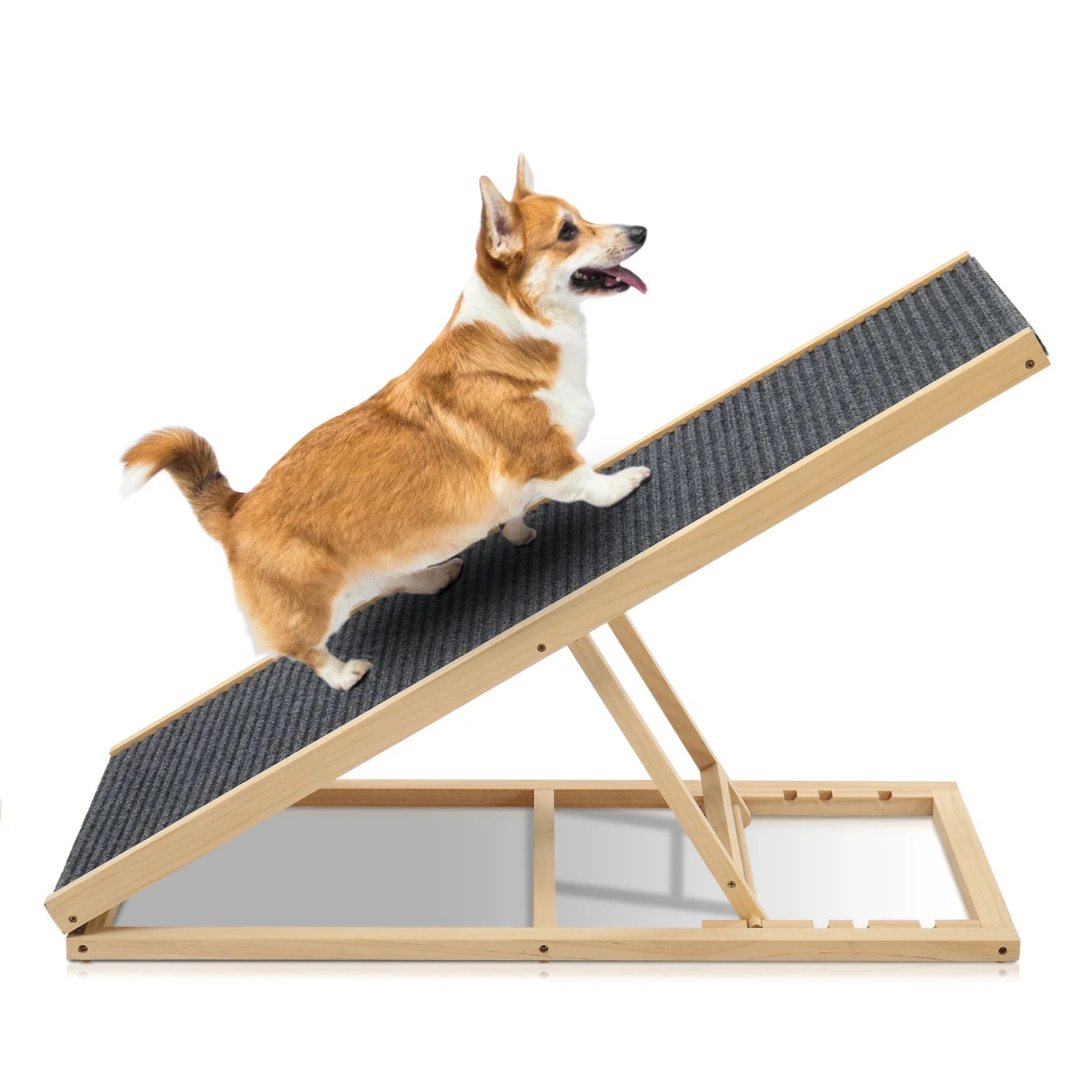 Adjustable Height Dog Ramp – Foldable Pet Ramp for Bed, Couch, Car & SUV