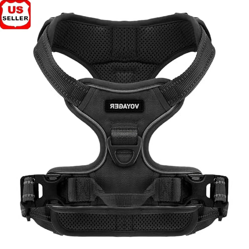 No-Pull Dog Harness – Adjustable Reflective Training Vest with Dual Leash Attachment & Control Handle