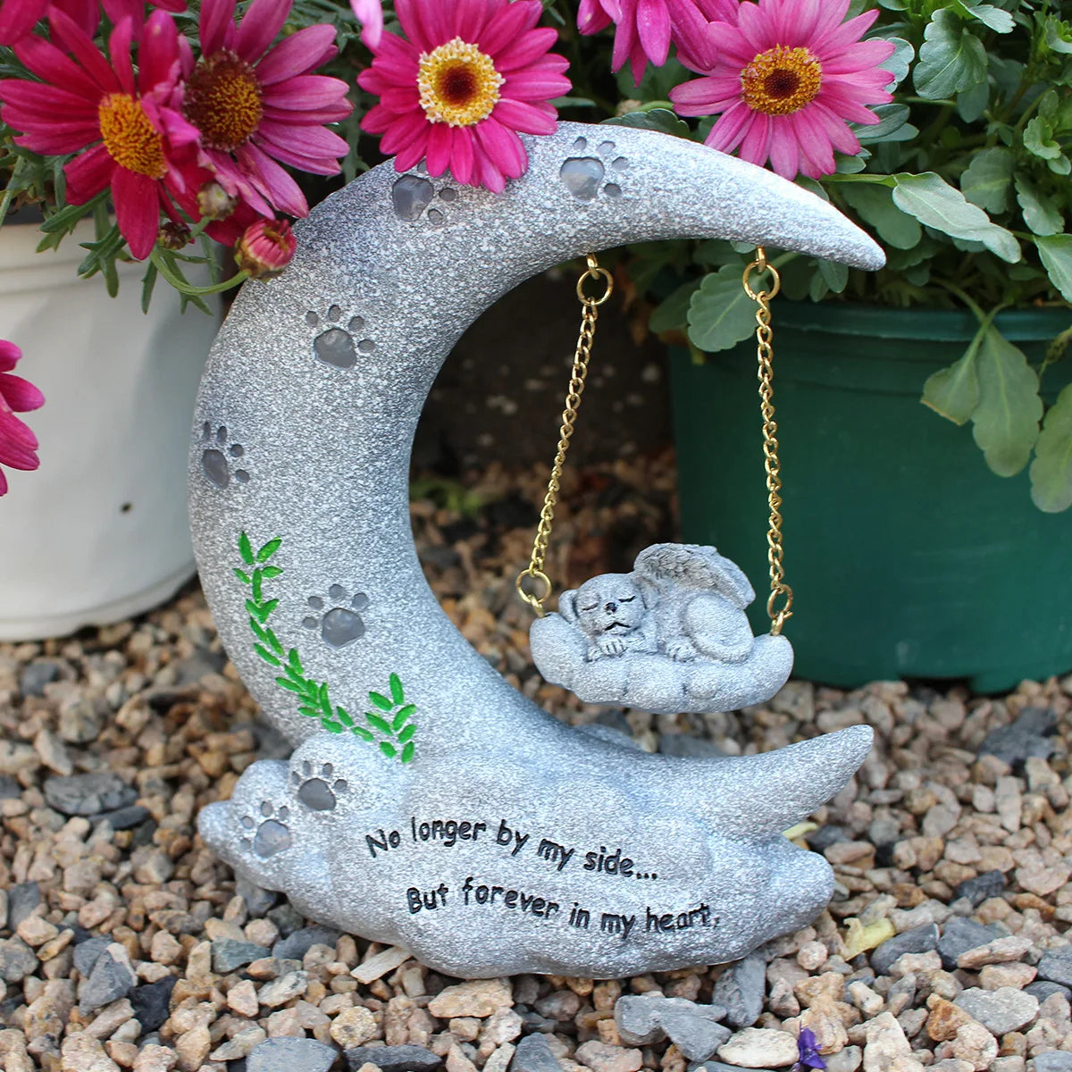 Moon Dog Ornament – Resin Animal Sculpture for Bedroom, Living Room, Garden & Courtyard Décor