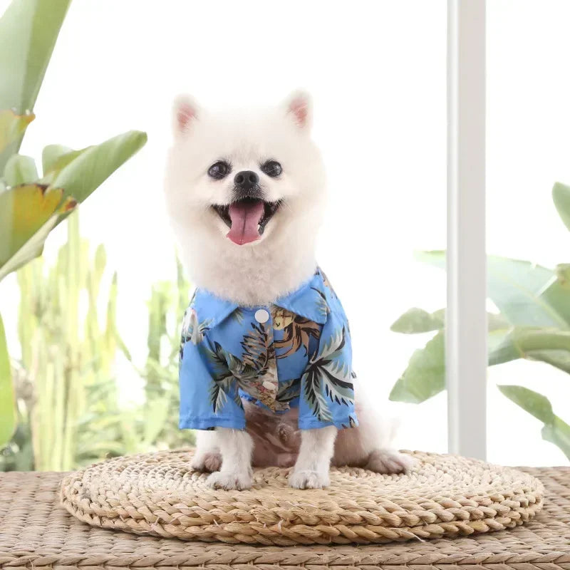 Hawaiian Style Summer Dog Shirt – Beach Vibes Pet Clothing for Small & Medium Dogs