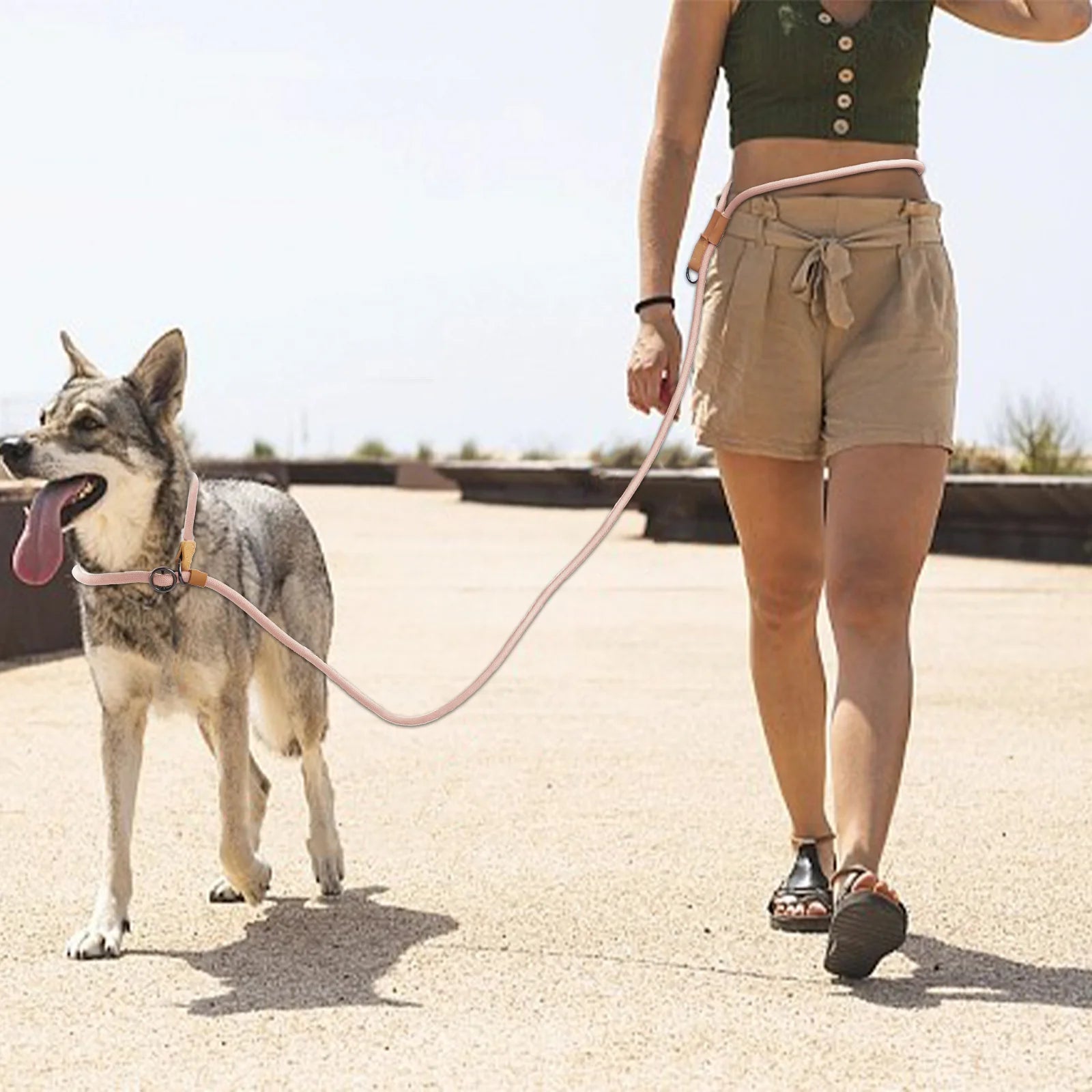 Multi-Functional Adjustable P-Shape Dog Leash – Hands-Free Running & Walking Traction Rope