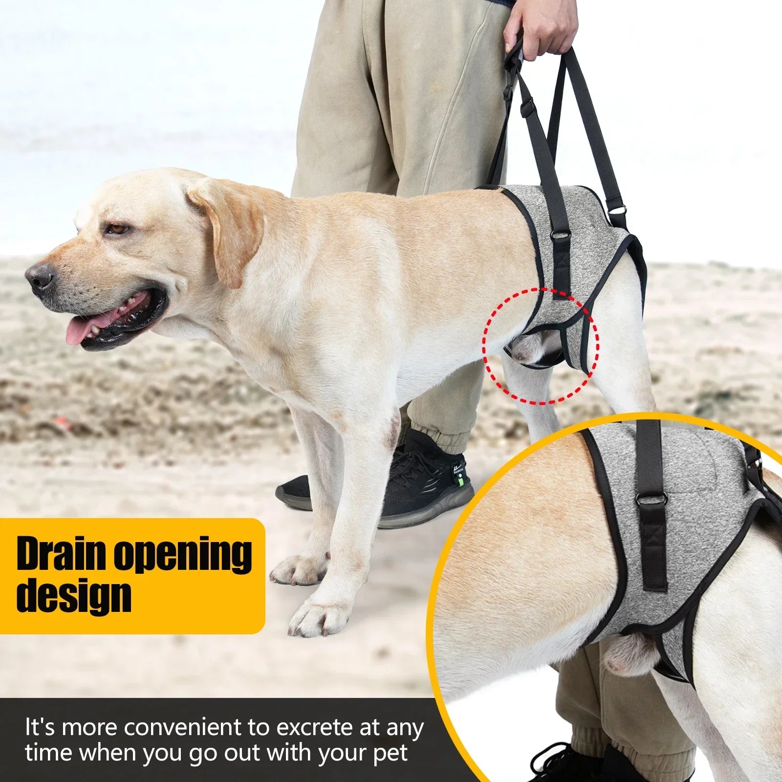 Adjustable Dog Lift Harness – Soft Padded Rear Leg Support for Senior, Injured & Disabled Large Dogs