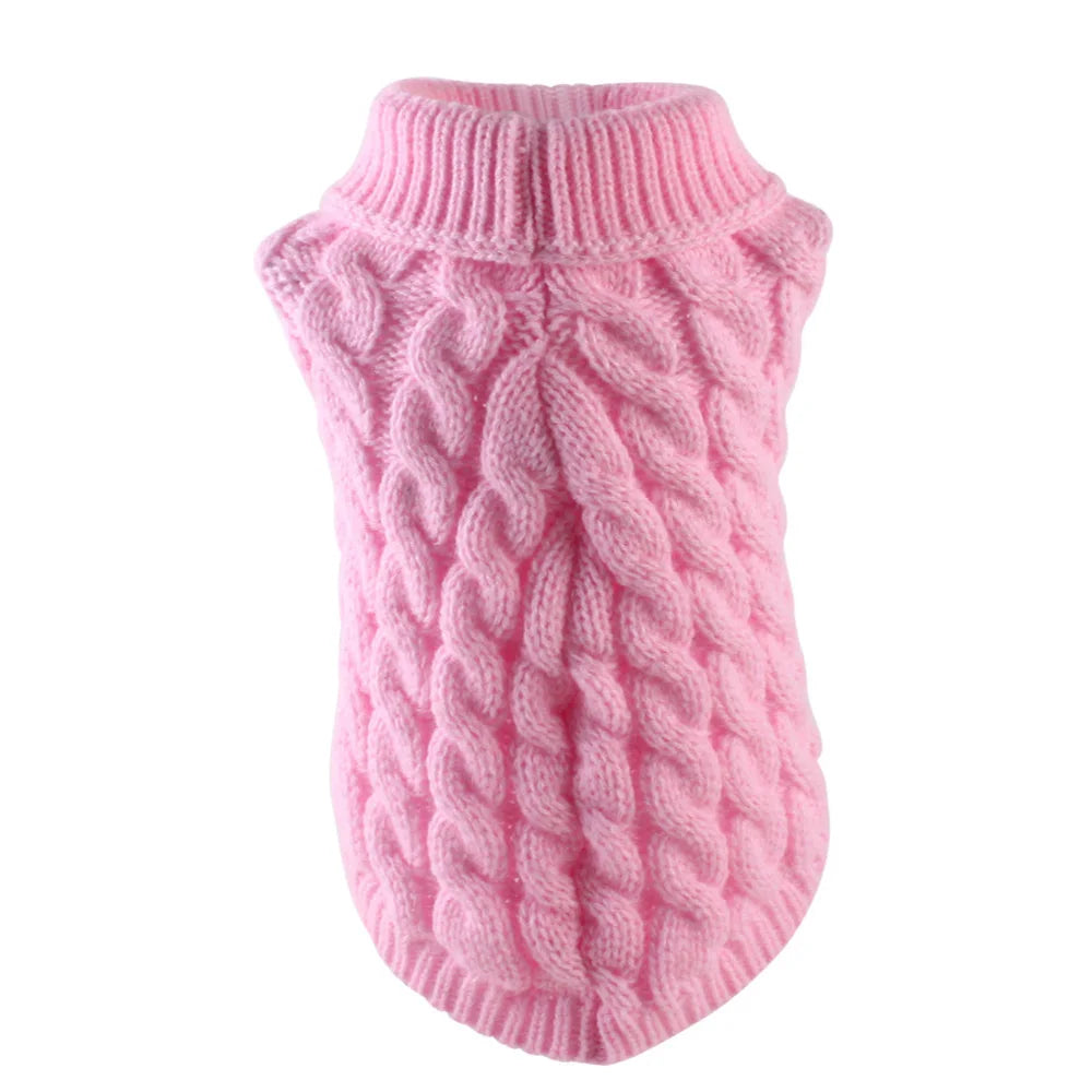 Classic Solid Dog Sweater – Winter Pullover for Small Dogs