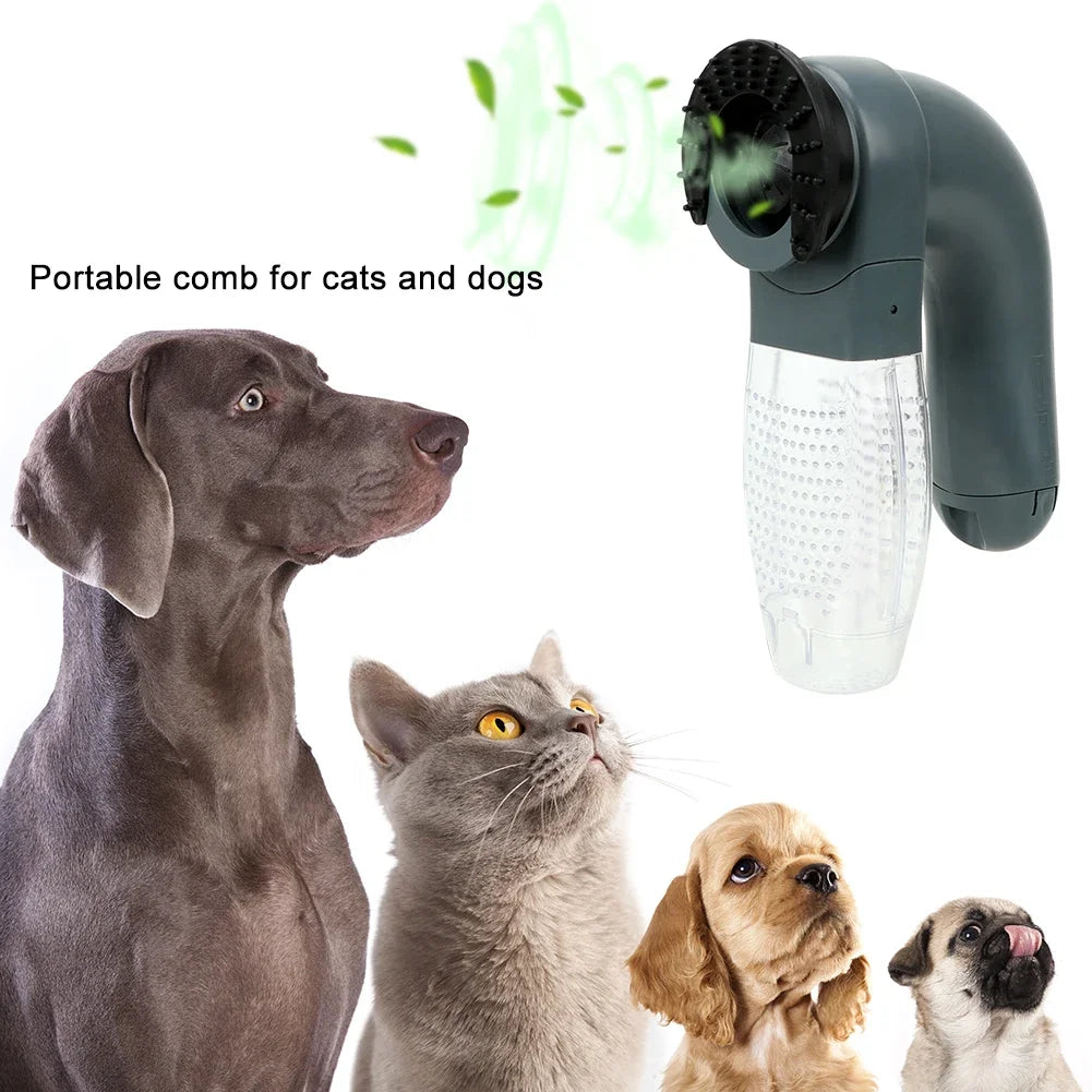 Electric Pet Hair Sucker – Portable Vacuum Grooming Brush for Cats & Dogs | Fur Remover & Suction Comb Tool for Shedding Control