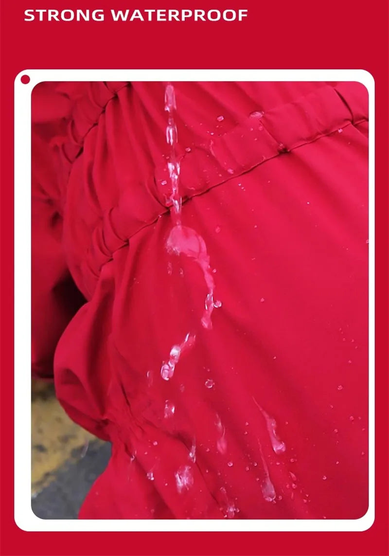 Waterproof Reflective Dog Raincoat – Red All-Weather Jacket for Large Dogs