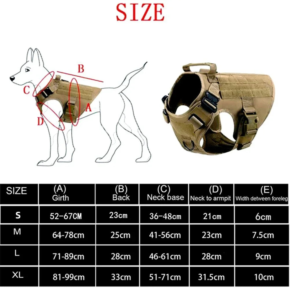 Tactical Dog Harness & Leash Set – Military-Grade Training Vest for All Breeds (German Shepherd, Golden Retriever & More)