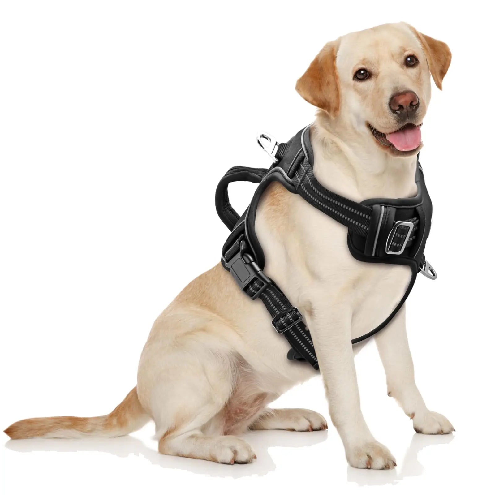No-Pull Adjustable Dog Harness – Reflective Padded Vest with Dual Leash Clips for Large Dogs