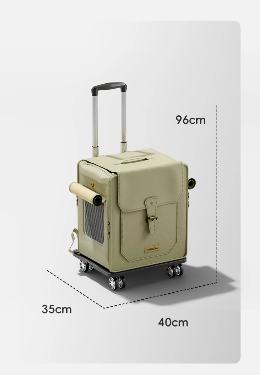Large Capacity Cat Backpack Carrier – Lightweight Rolling Pet Trolley for Travel