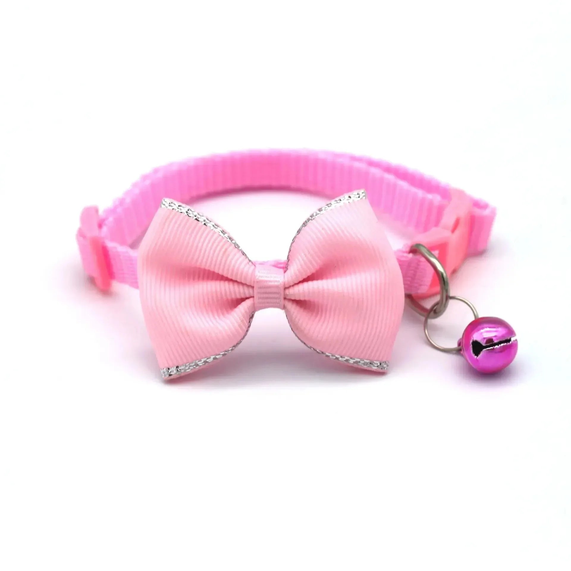 Cute Cat Collar with Bow & Bell – Adjustable Pet Collar Set (1–8 PCS, Multicolor)