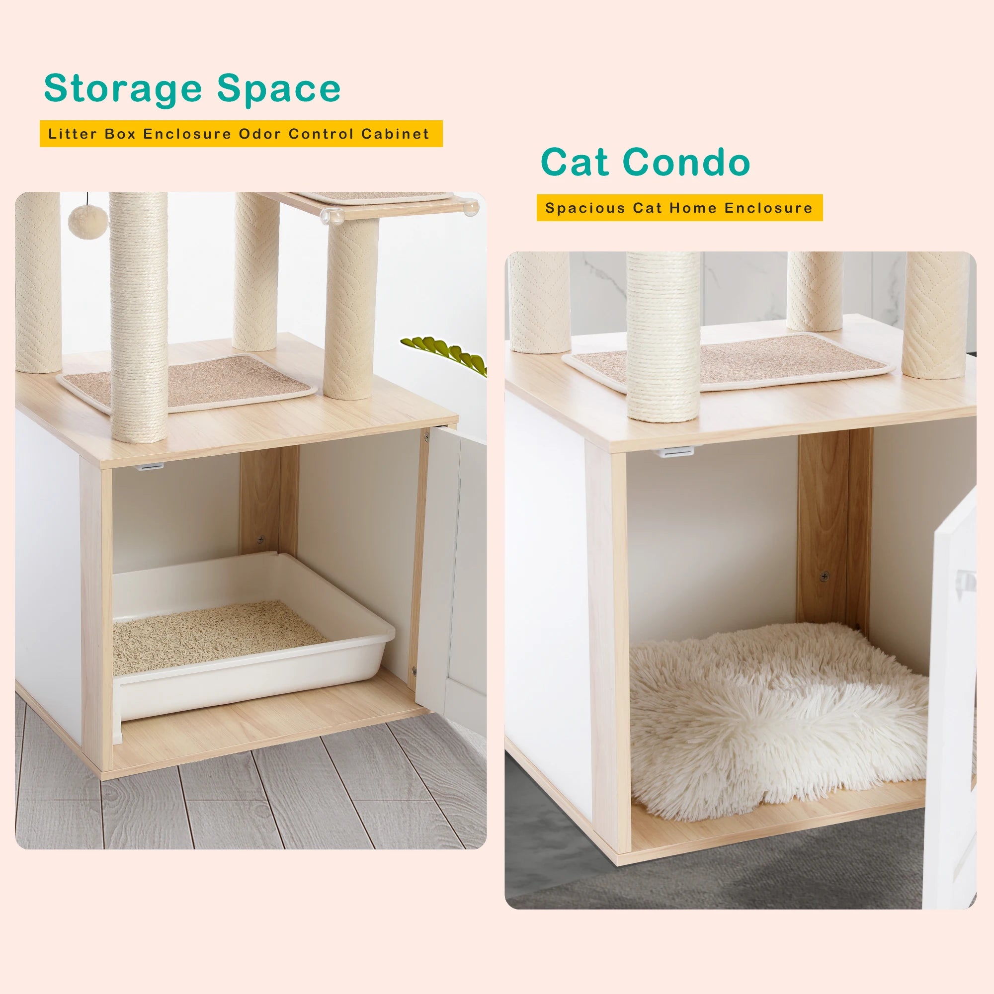 Multi-Level Cat Tree – Condo Tower with Hammock, Scratching Posts & Toys