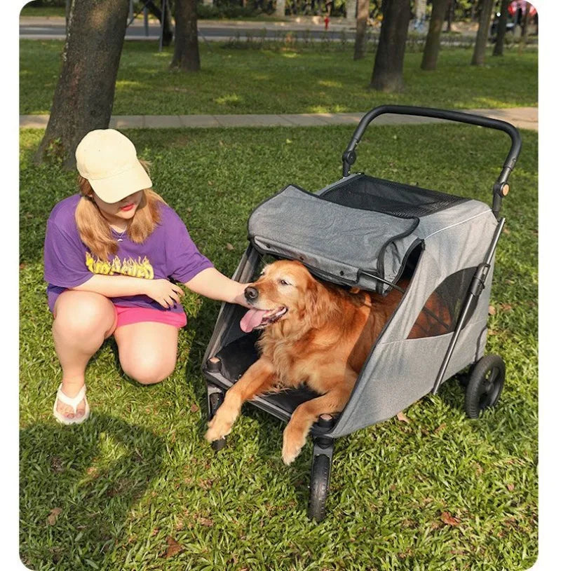 Heavy-Duty Large Pet Cart – Pullable Travel Carrier for Elderly, Injured, or Large Dogs | Pet Mobility & Recovery Wagon