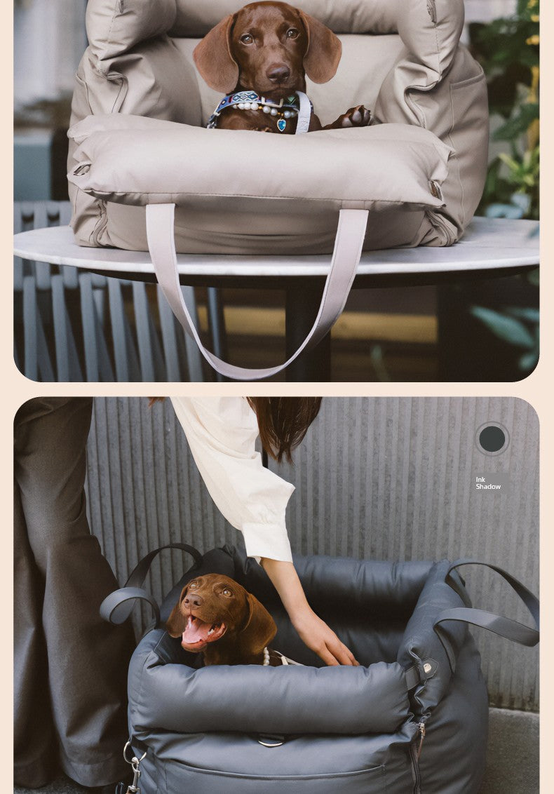 Kyjen Pet Car Seat – Portable Dog & Cat Travel House with Cushion for Car Safety & Comfort