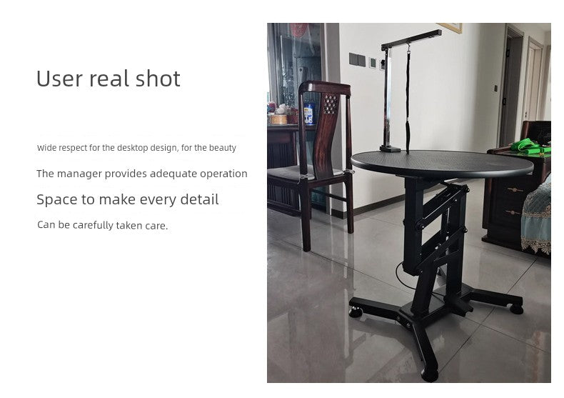 Adjustable Hydraulic Pet Grooming Table – Rotating Round Beauty Table for Small & Medium Dogs & Cats