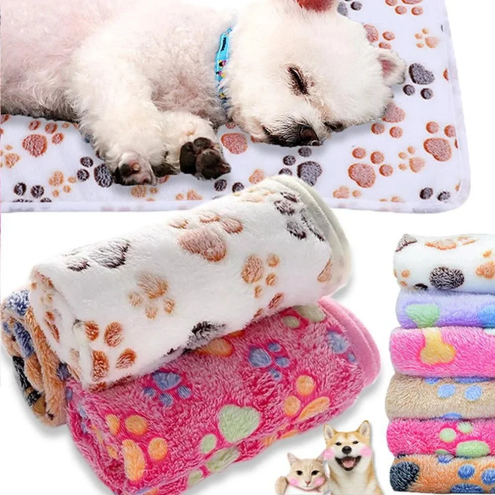Soft Fluffy Pet Blanket – Warm & Cozy Cartoon Mat for Cats and Dogs