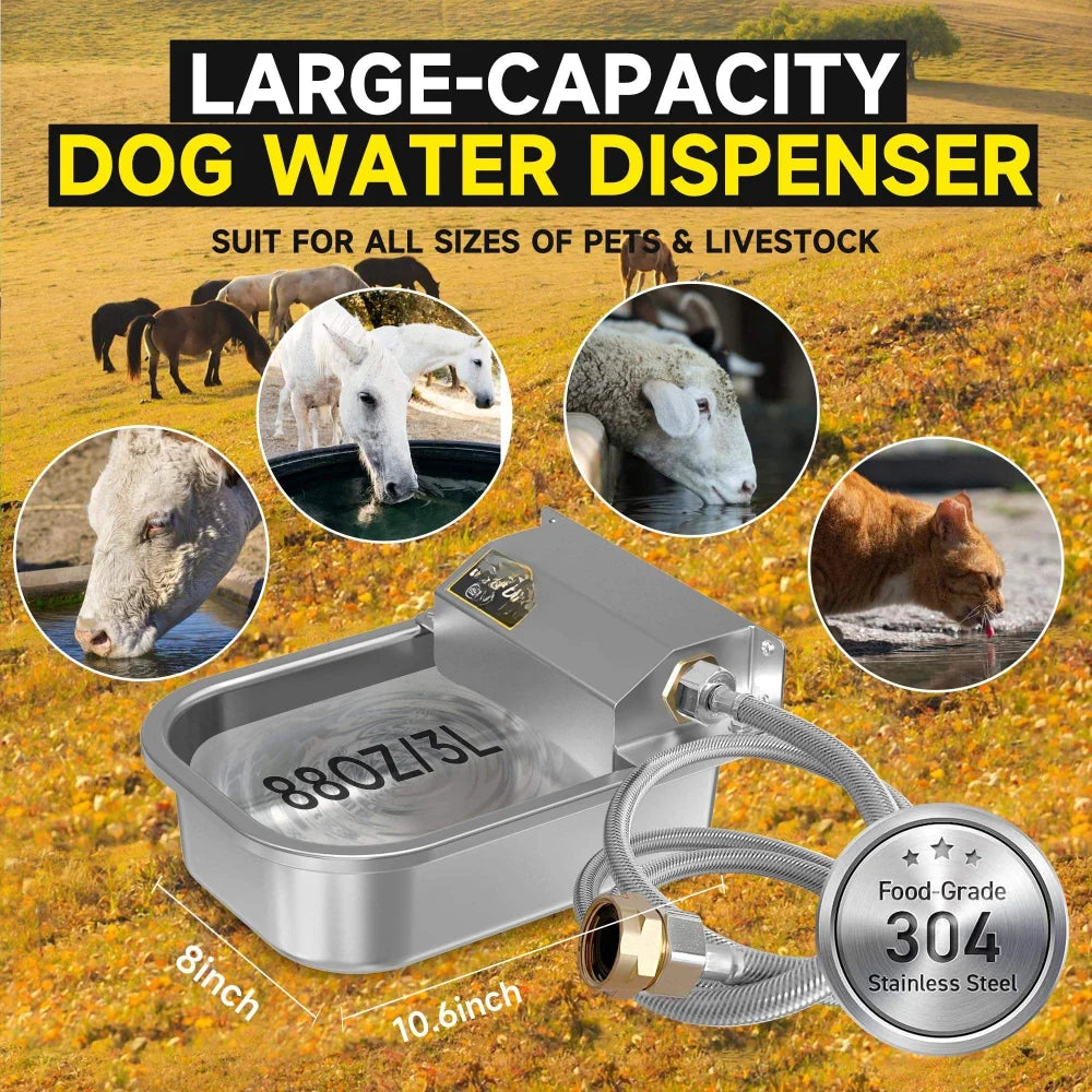 Automatic Stainless Steel Pet Water Dispenser – 304 Steel Dog & Cat Fountain