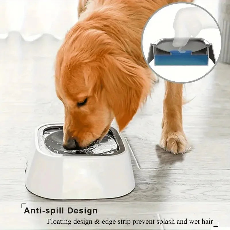 Spill-Proof Dog Water Bowl with Non-Slip Silicone Base & Floating Filter – Collapsible Travel Pet Dispenser for Indoor & Outdoor Use