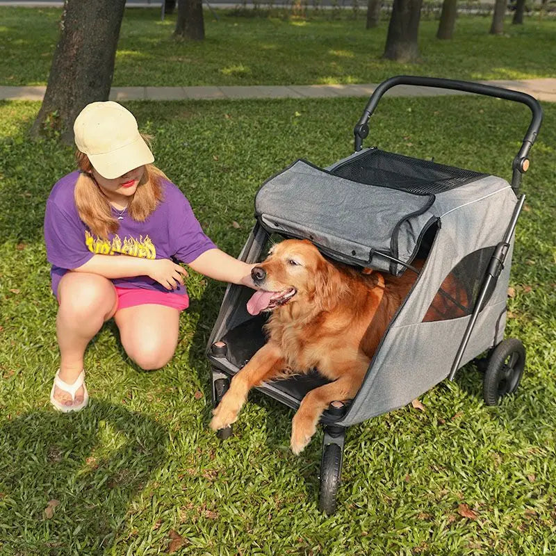 Heavy-Duty Large Pet Cart – Pullable Travel Carrier for Elderly, Injured, or Large Dogs | Pet Mobility & Recovery Wagon