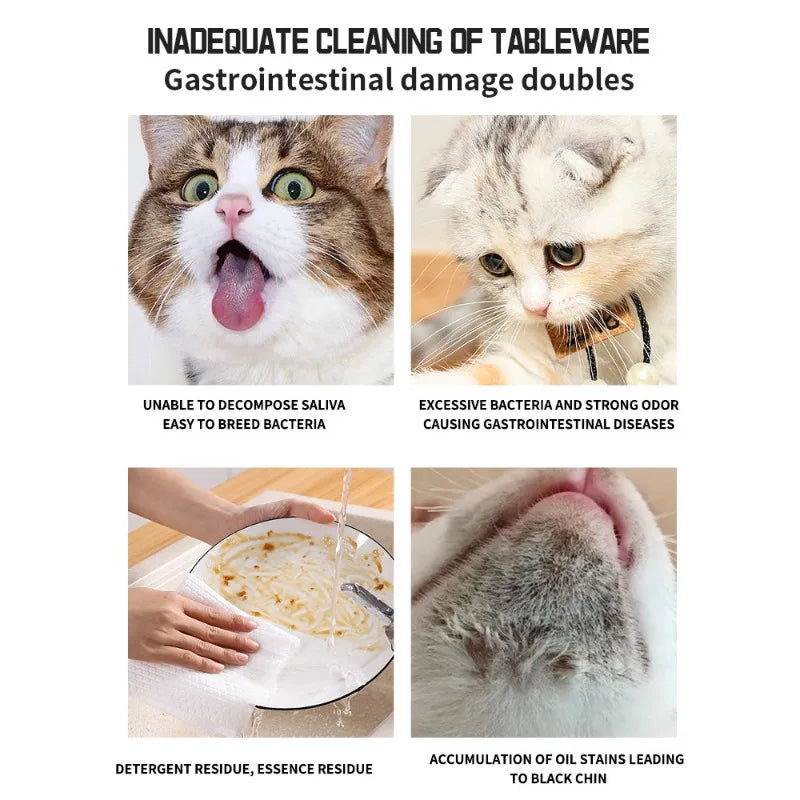 300ml Pet Dish Cleaning Mousse – Fast-Acting Stain & Odor Eliminator for Cat & Dog Dishware | Multi-Purpose Pet Safe Formula