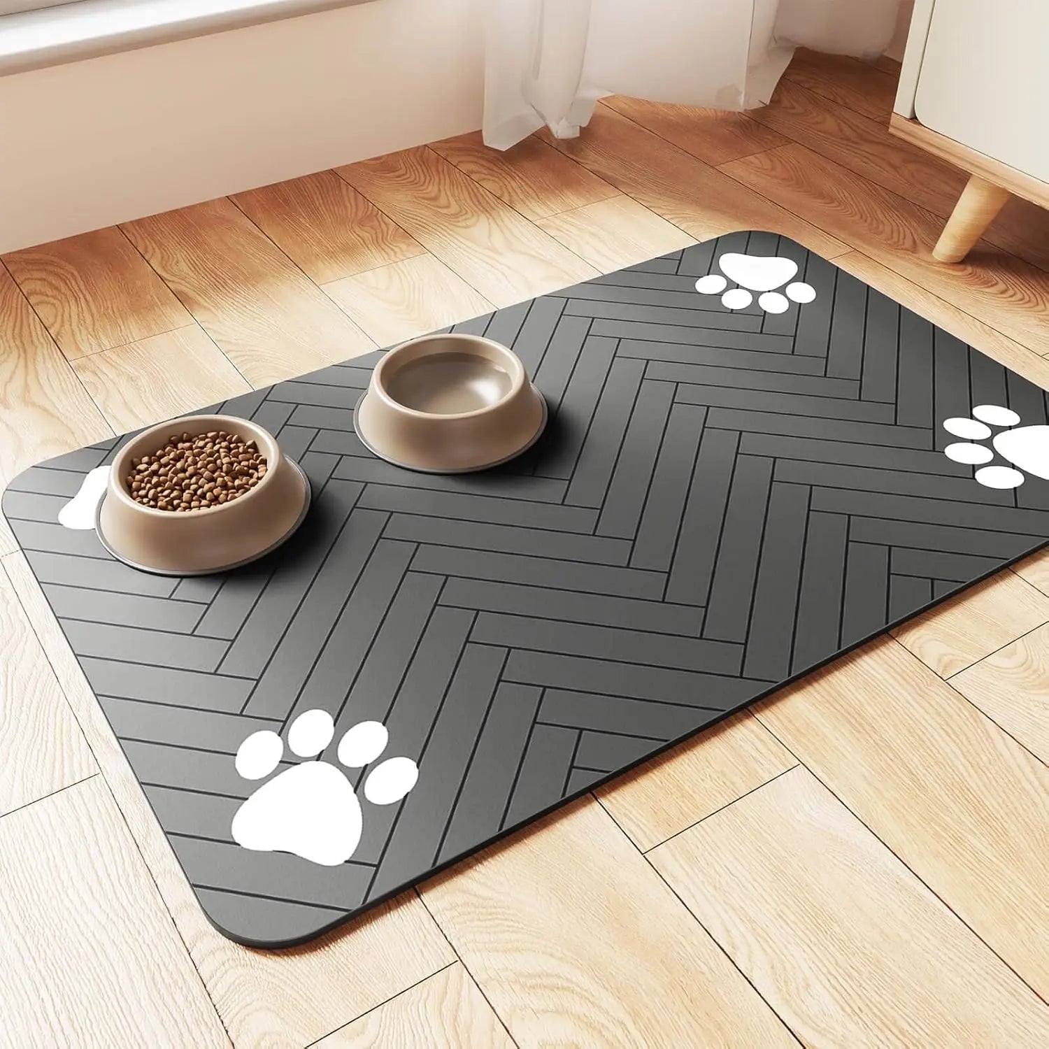 Pet Feeding Mat – Absorbent Placemat with Waterproof Rubber Backing for Dogs & Cats