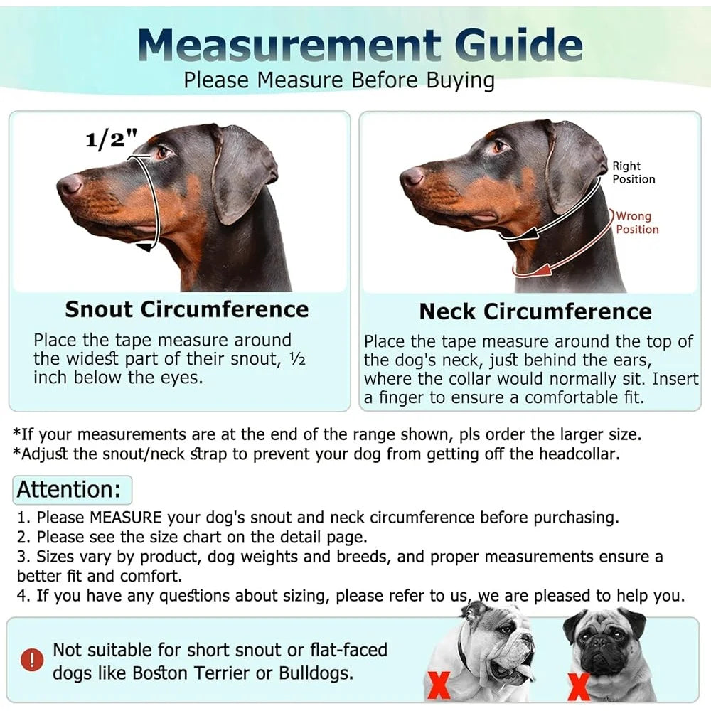 No-Pull Dog Head Halter – Gentle Face Harness with Reflective Leash for Medium to Large Pulling Dogs