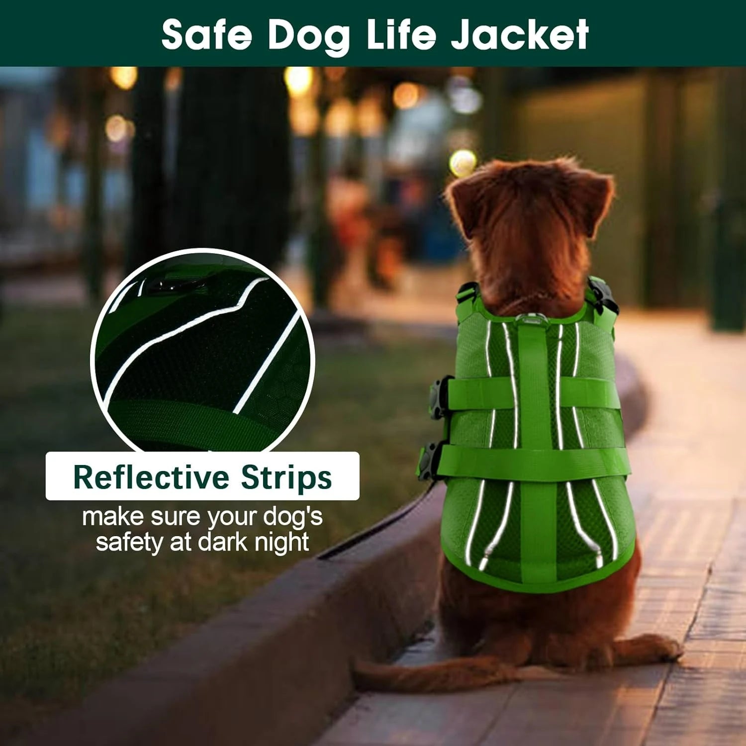 Adjustable High-Flotation Dog Life Jacket – Lightweight & Durable for All Sizes
