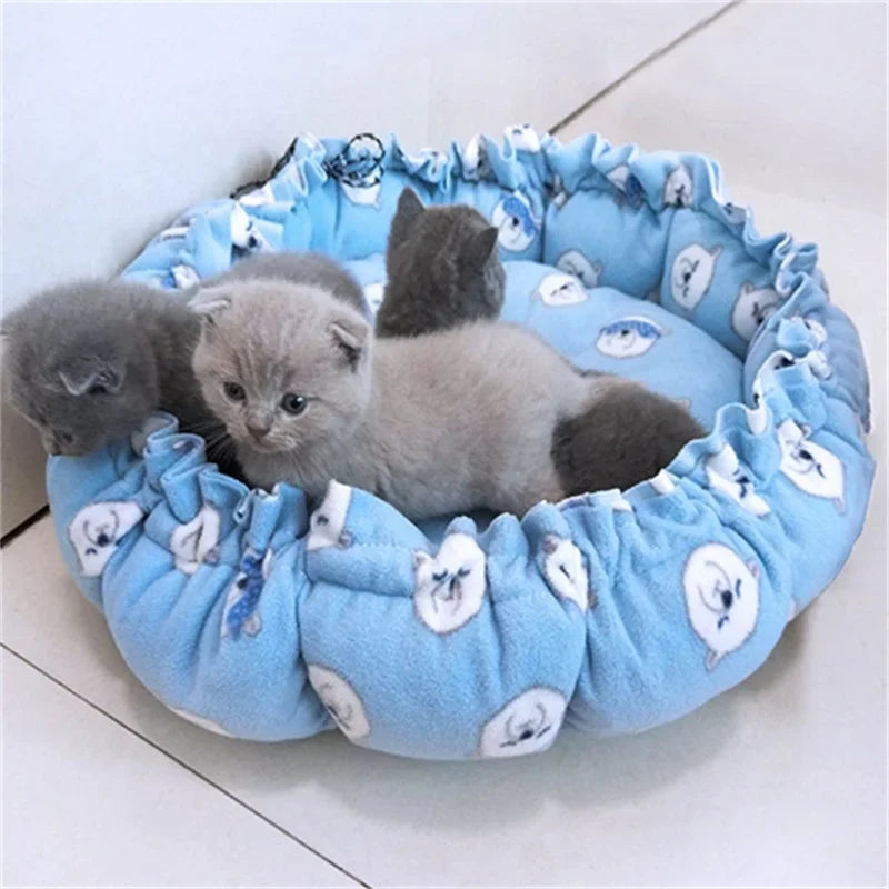 Drawstring Adjustable Pet Nest Bed – Dual-Use Soft Cushion for Cats & Puppies