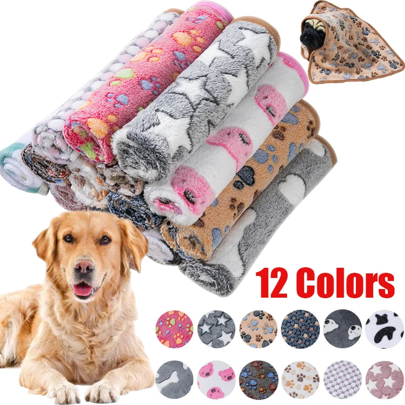 Coral Fleece Pet Sleeping Blanket – Soft, Fluffy & Warm Dog and Cat Blanket for Bed, Couch & Crate