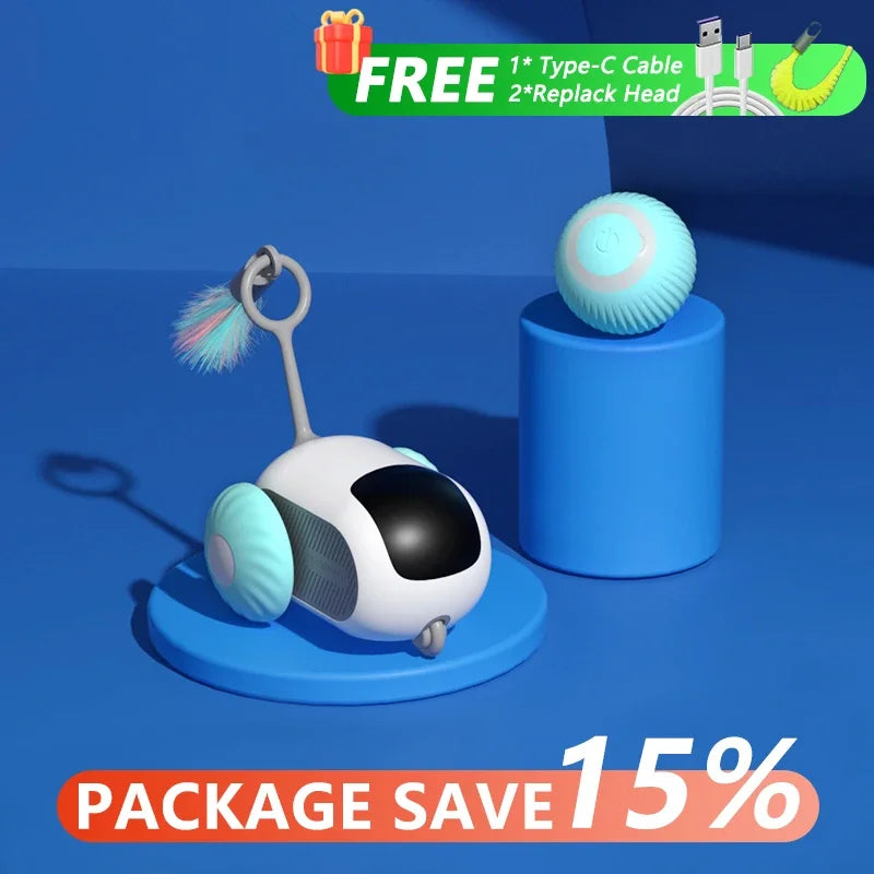 Smart Interactive Cat Toy Car – Automatic Rolling Remote Control Ball Toy