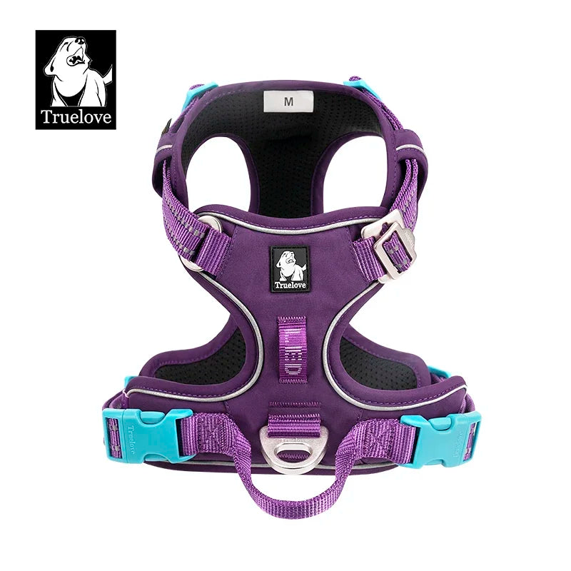 TRUE LOVE TLH5654 No-Pull Dog Harness – Adjustable Reflective Nylon Control Harness for Small to Large Dogs
