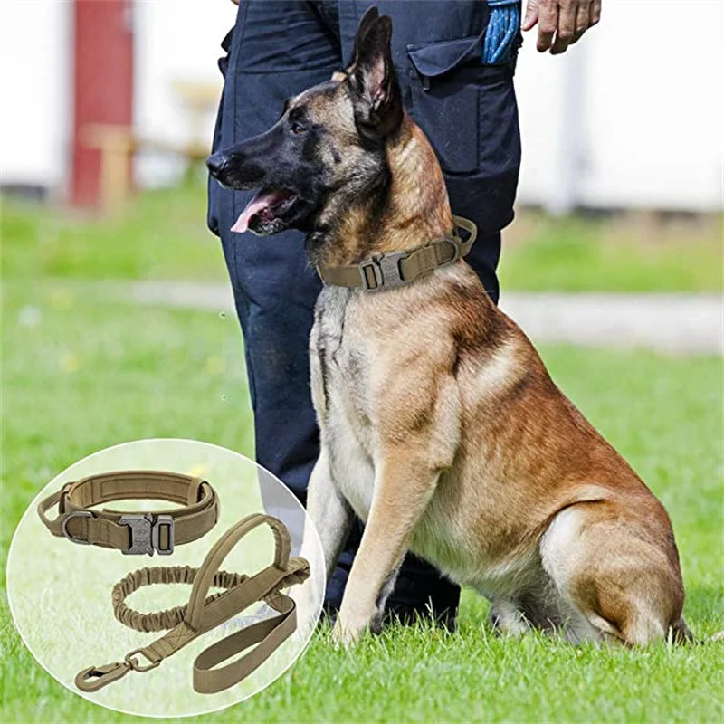 Tactical Dog Collar & Leash Set – Adjustable Military Training Gear for Medium & Large Dogs