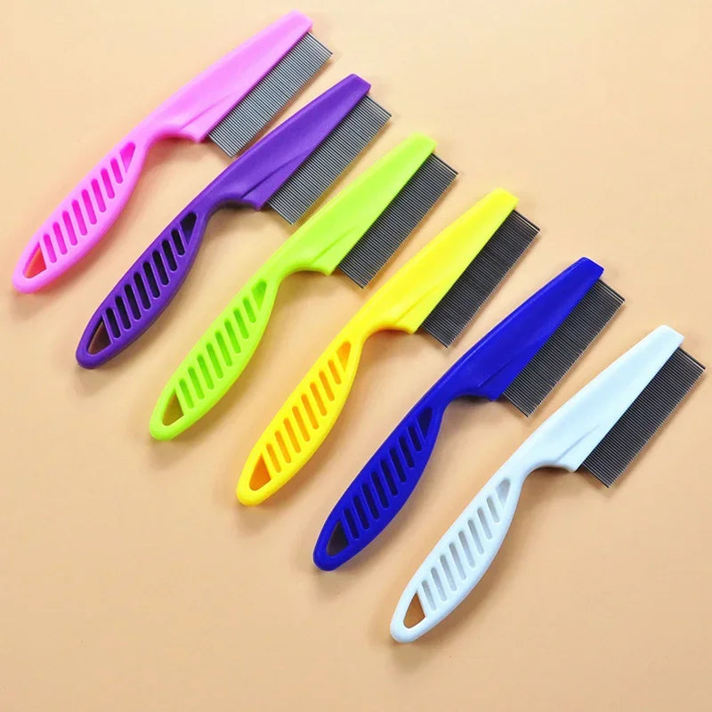 Pet Flea & Tick Remover Comb – Stainless Steel Grooming Brush for Dogs & Cats | Lice Repellent & Hair Cleaner Tool
