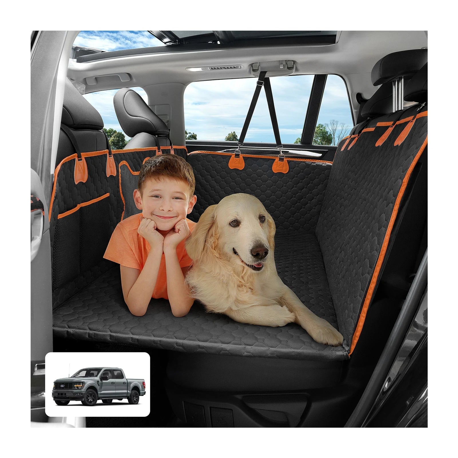 Car Dog Seat Cover for Back Seat – Waterproof Pet Seat Protector Mat | Nonslip Universal Fit for Cars, SUVs & Trucks