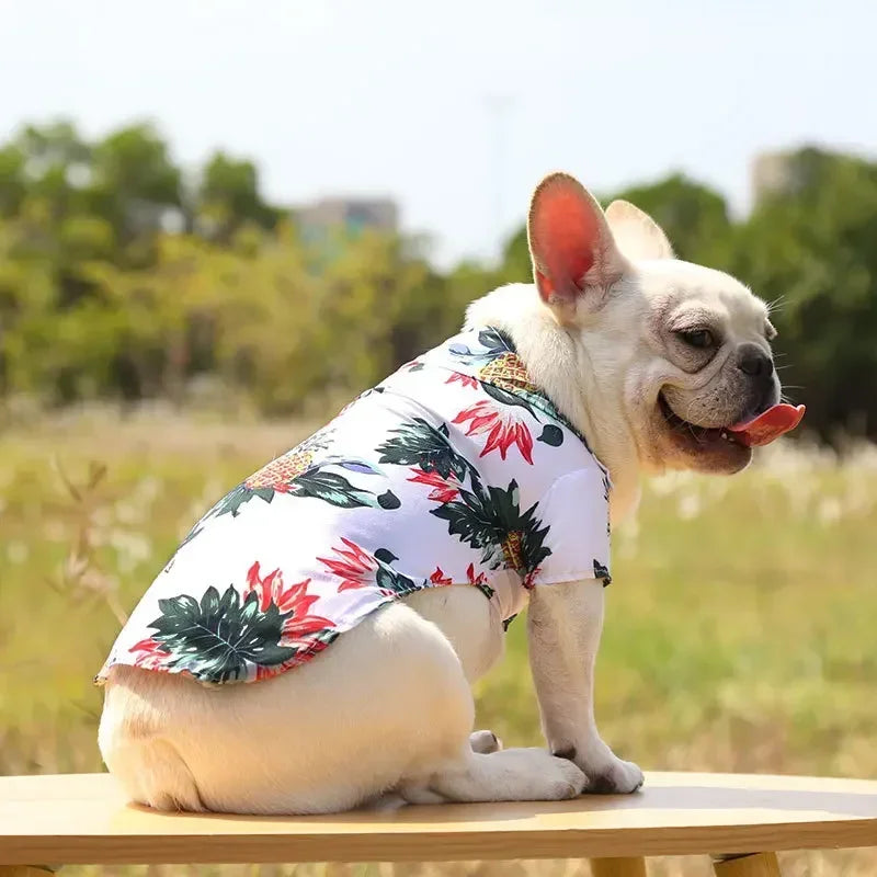 Hawaiian Style Summer Dog Shirt – Beach Vibes Pet Clothing for Small & Medium Dogs