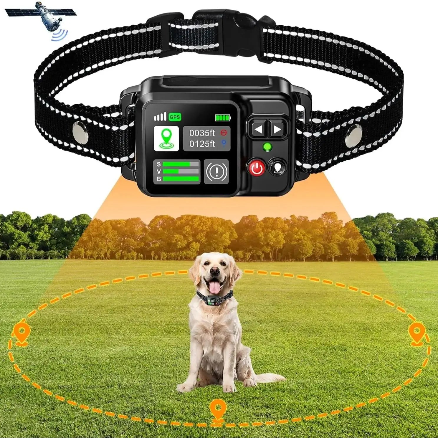 GPS Wireless Dog Fence System – Electric Pet Containment with Satellite GPS Technology (15–200m Range)