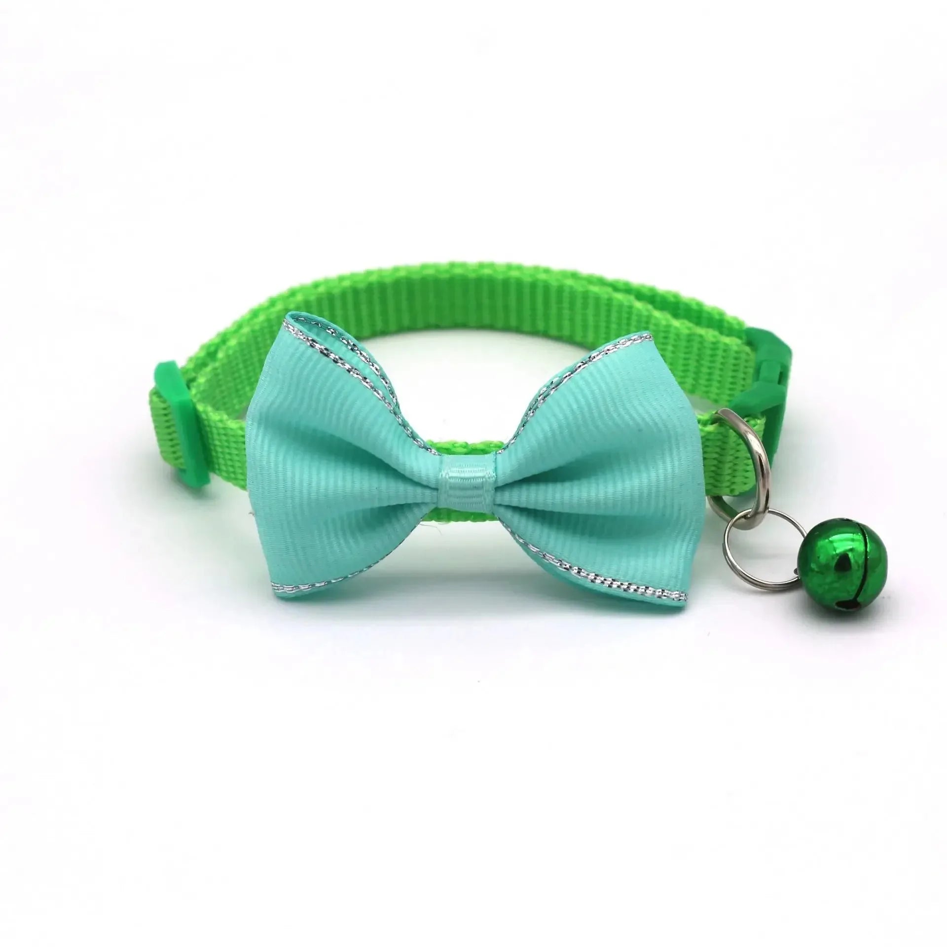 Cute Cat Collar with Bow & Bell – Adjustable Pet Collar Set (1–8 PCS, Multicolor)